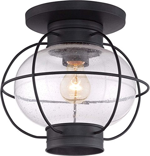 Quoizel COR1611K Cooper One Light Outdoor Flush Mount, Mystic Black Alternate Image 4.jpg