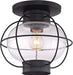 Quoizel COR1611K Cooper One Light Outdoor Flush Mount, Mystic Black Alternate Image 4.jpg