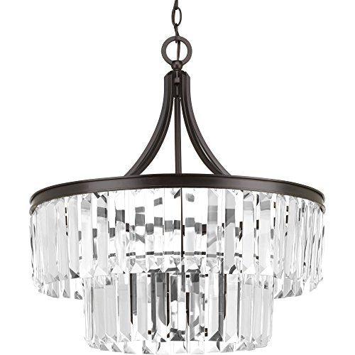 Progress P5321-20 Glimmer Collection Five-Light Antique Bronze Clear Glass Luxe Pendant Light Alternate Image.jpg