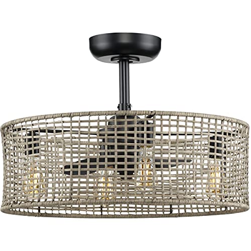 Progress P250068-31M-WB Belva Collection 25.25-Inch 3-Blade Matte Black AC Motor Coastal Ceiling Fan Alternate Image.jpg