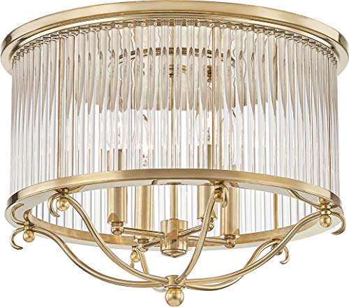 Hudson Valley MDS201-AGB Glass No.1 Four Light Semi Flush Mount, Aged Brass Alternate Image.jpg