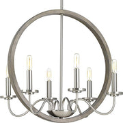Progress P400081-009 Fontayne Collection Six-Light Brushed Nickel Farmhouse Chandelier Light Alternate Image.jpg
