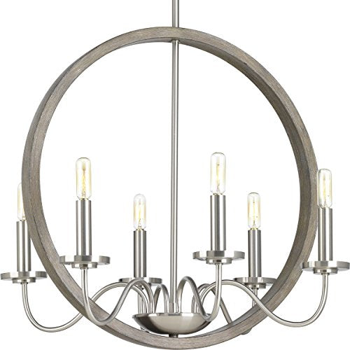 Progress P400081-009 Fontayne Collection Six-Light Brushed Nickel Farmhouse Chandelier Light Alternate Image.jpg