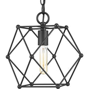 Progress P500082-031 Spatial Collection One-Light Matte Black Global Pendant Light Alternate Image.jpg