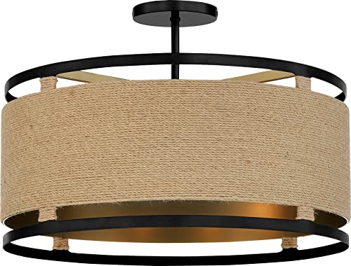 Minka-Lavery 3869-726 Windward Passage Four Light Semi Flush Mount, Coal And Soft Brass Alternate Image.jpg