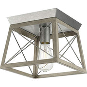 Progress P350022-141 Briarwood Collection One-Light Galvanized and Bleached Oak Farmhouse Style Flush Mount Ceiling Light Alternate Image.jpg