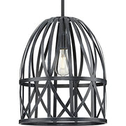 Progress P500343-187 Chastain Collection  One-Light Cerused Black Oak Basket Farmhouse Pendant Light Alternate Image.jpg