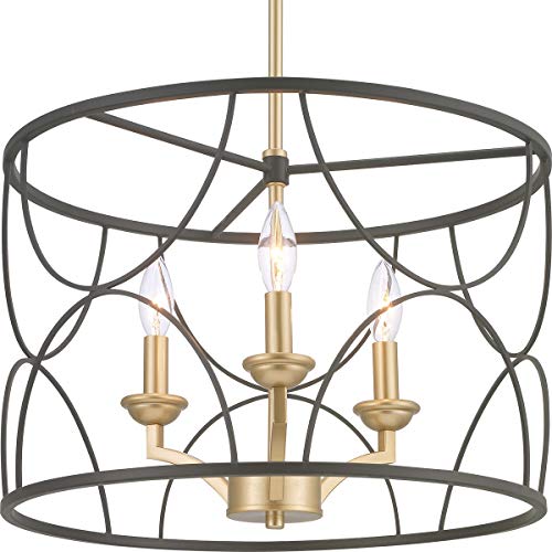 Progress P400177-031 Landree Collection Three-Light Matte Black Luxe Chandelier Light Alternate Image.jpg