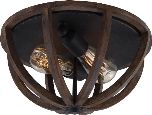 Visual Comfort Studio FM400WOW/AF Allier Two Light Flush Mount, Weathered Oak Wood / Antique Forged Iron Alternate Image.jpg