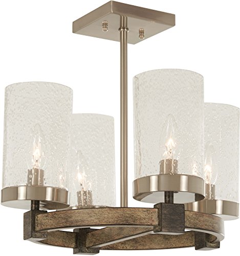 Minka-Lavery 4637-106 Bridlewood Four Light Semi Flush Mount, Stone Grey W/Brushed Nickel Alternate Image.jpg