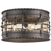 Minka-Lavery 8889-A39 Mallorca Three Light Flush Mount, Spanish Iron Alternate Image 2.jpg
