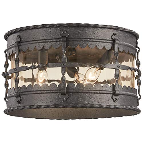 Minka-Lavery 8889-A39 Mallorca Three Light Flush Mount, Spanish Iron Alternate Image 2.jpg