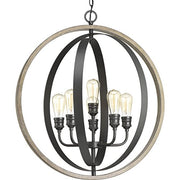 Progress P500094-143 Conestee Collection Six-Light Graphite Farmhouse Pendant Light Alternate Image.jpg