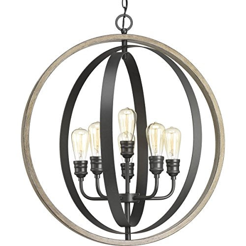 Progress P500094-143 Conestee Collection Six-Light Graphite Farmhouse Pendant Light Alternate Image.jpg