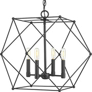 Progress P500083-031 Spatial Collection Four-Light Matte Black Global Pendant Light Alternate Image.jpg