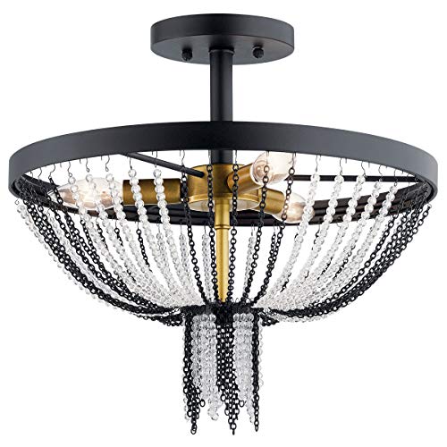 Kichler 52049BKT Alexia Three Light Semi Flush Mount, Textured Black Alternate Image 3.jpg