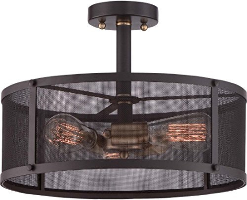 Quoizel UST1716WT Union Station Three Light Semi-Flush Mount, Western Bronze Alternate Image.jpg