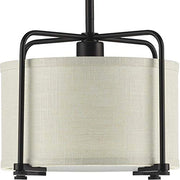 Progress P500138-020 Kempsey Collection One-Light Antique Bronze Harvest Linen Shade Farmhouse Pendant Light Alternate Image.jpg