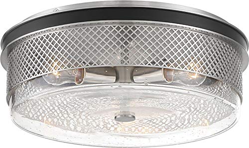 Minka-Lavery 1059-691 Coles Crossing Three Light Flush Mount, Coal With Brushed Nickel Alternate Image.jpg