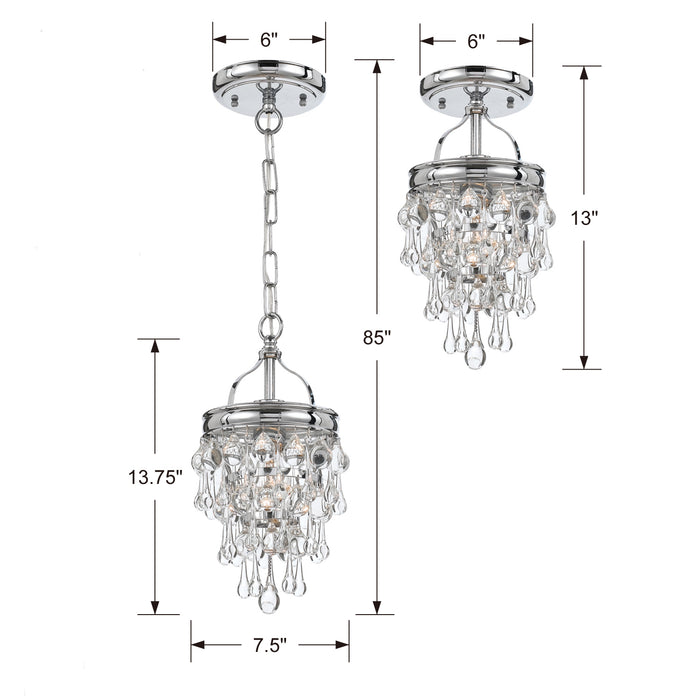 Crystorama 131-CH Calypso One Light Mini Chandelier Polished Chrome Alternate Image 2.jpg