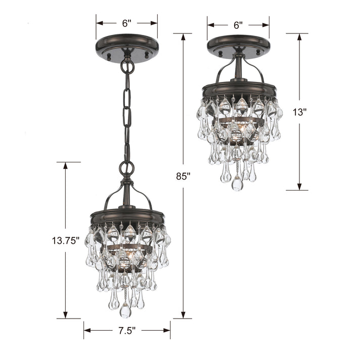 Crystorama 131-VZ Calypso One Light Mini Chandelier Vibrant Bronze Alternate Image 2.jpg