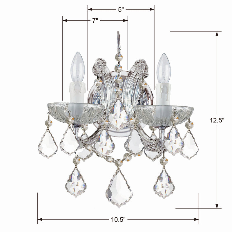 Crystorama 4472-CH-CL-MWP Maria Theresa Two Light Wall Sconce Polished Chrome Alternate Image.jpg