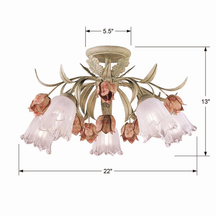 Crystorama 4800-SR Southport Five Light Semi Flush Mount Sage Rose Alternate Image 4.jpg