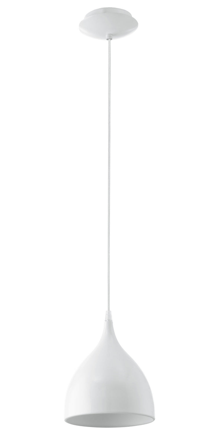 Eglo USA 92716A Coretto One Light Pendant Steel / Glossy White Main Image.jpg