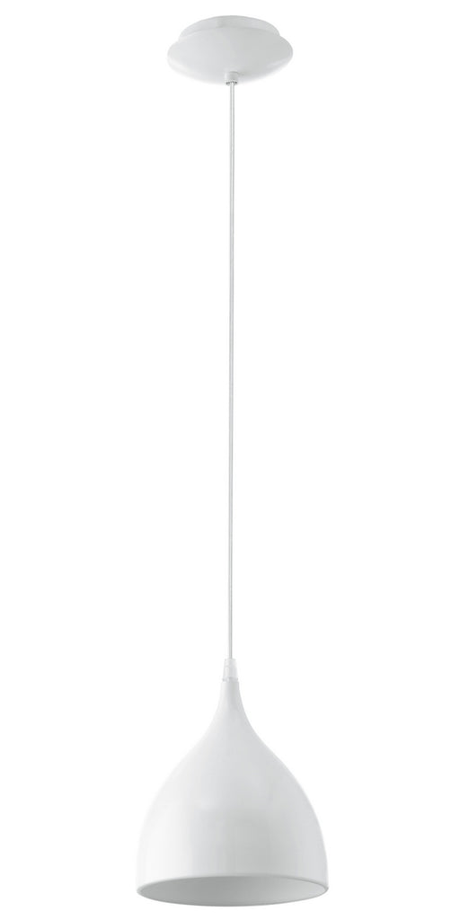 Eglo USA 92716A Coretto One Light Pendant Steel / Glossy White Main Image.jpg