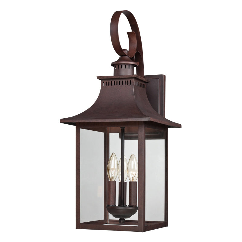 Quoizel CCR8410CU Chancellor Three Light Outdoor Wall Lantern, Copper Bronze Main Image.jpg