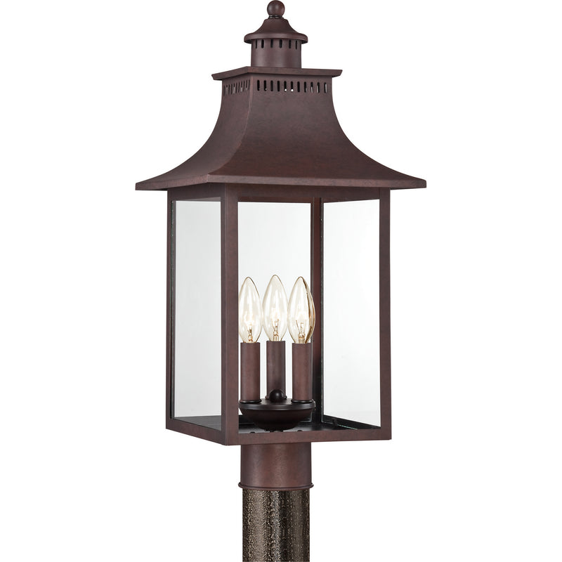 Quoizel CCR9010CU Chancellor Three Light Outdoor Post Lantern, Copper Bronze Alternate Image.jpg