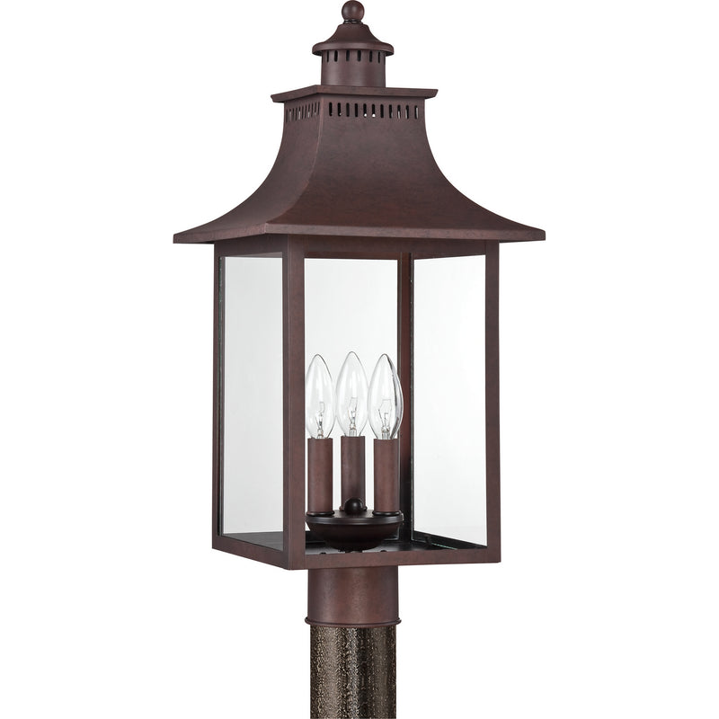 Quoizel CCR9010CU Chancellor Three Light Outdoor Post Lantern, Copper Bronze Alternate Image 2.jpg