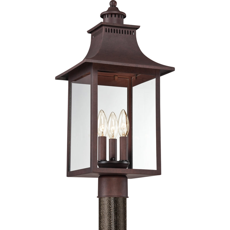 Quoizel CCR9010CU Chancellor Three Light Outdoor Post Lantern, Copper Bronze Alternate Image 3.jpg