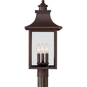 Quoizel CCR9010CU Chancellor Three Light Outdoor Post Lantern, Copper Bronze Alternate Image 4.jpg