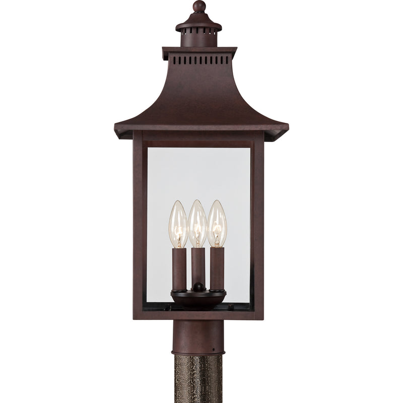 Quoizel CCR9010CU Chancellor Three Light Outdoor Post Lantern, Copper Bronze Alternate Image 4.jpg