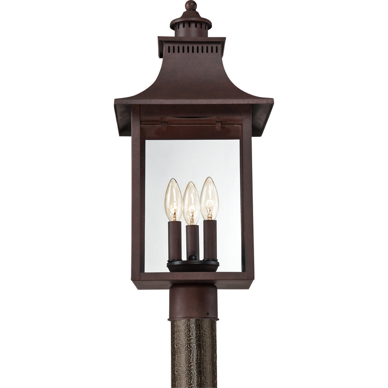 Quoizel CCR9010CU Chancellor Three Light Outdoor Post Lantern, Copper Bronze Alternate Image.jpg