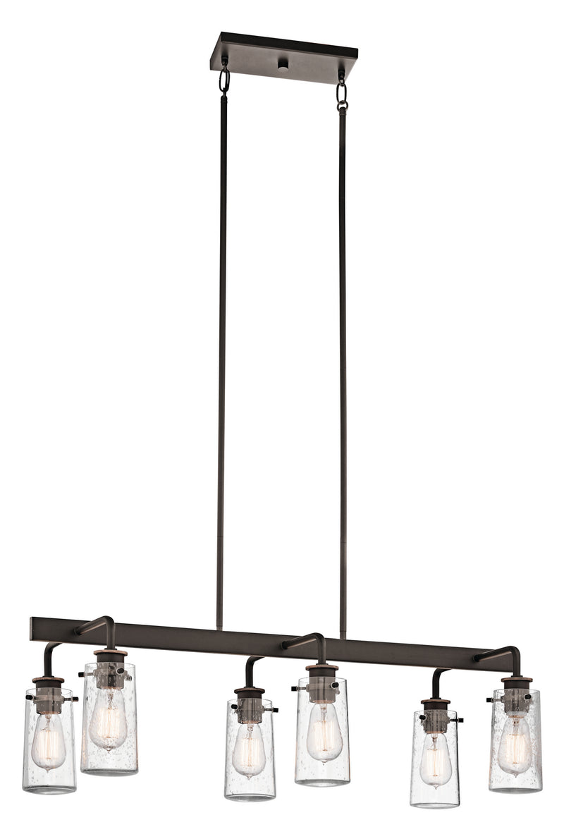 Kichler 43059OZ Six Light Linear Chandelier, Olde Bronze