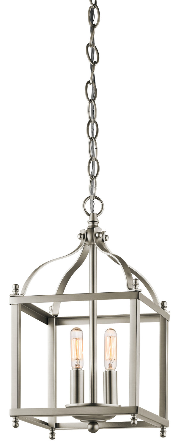 Kichler 42565NI Two Light Pendant, Brushed Nickel