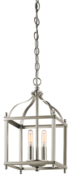 Kichler 42565NI Larkin Two Light Pendant, Brushed Nickel Main Image.jpg