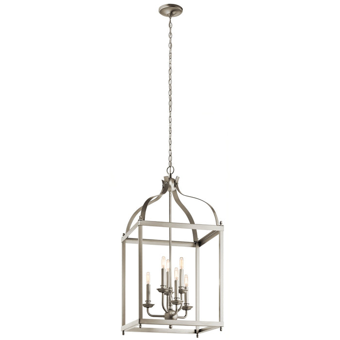 Kichler 42568NI Six Light Foyer Chandelier, Brushed Nickel (2)