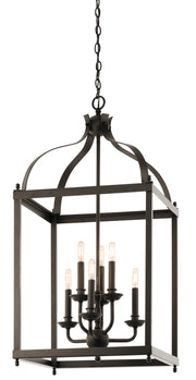 Kichler 42568OZ Six Light Foyer Chandelier, Olde Bronze