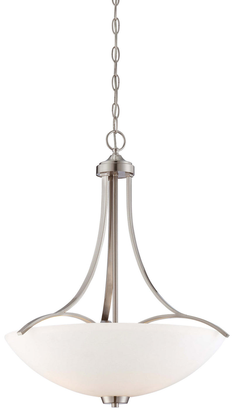 Minka-Lavery 4964-84 Overland Park Three Light Pendant, Brushed Nickel Main Image.jpg