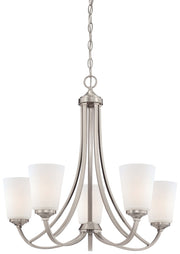 Minka-Lavery 4965-84 Overland Park Five Light Chandelier, Brushed Nickel Main Image.jpg
