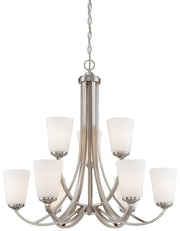 Minka-Lavery 4969-84 Overland Park Nine Light Chandelier, Brushed Nickel Main Image.jpg