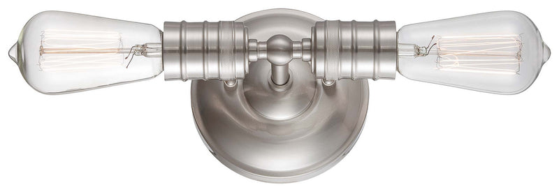 Minka-Lavery 5130-84 Downtown Edison Two Light Wall Mount, Brushed Nickel Main Image.jpg