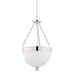 Hudson Valley 324-PN Barrington Three Light Pendant, Polished Nickel Main Image.jpg