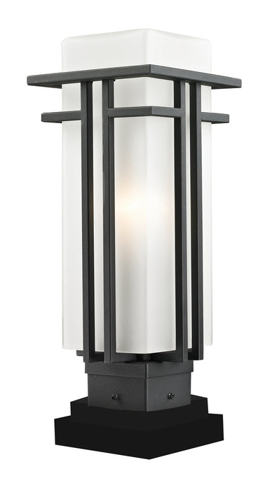 Z-Lite 549PHM-SQPM-BK Abbey One Light Outdoor Pier Mount, Black Main Image.jpg