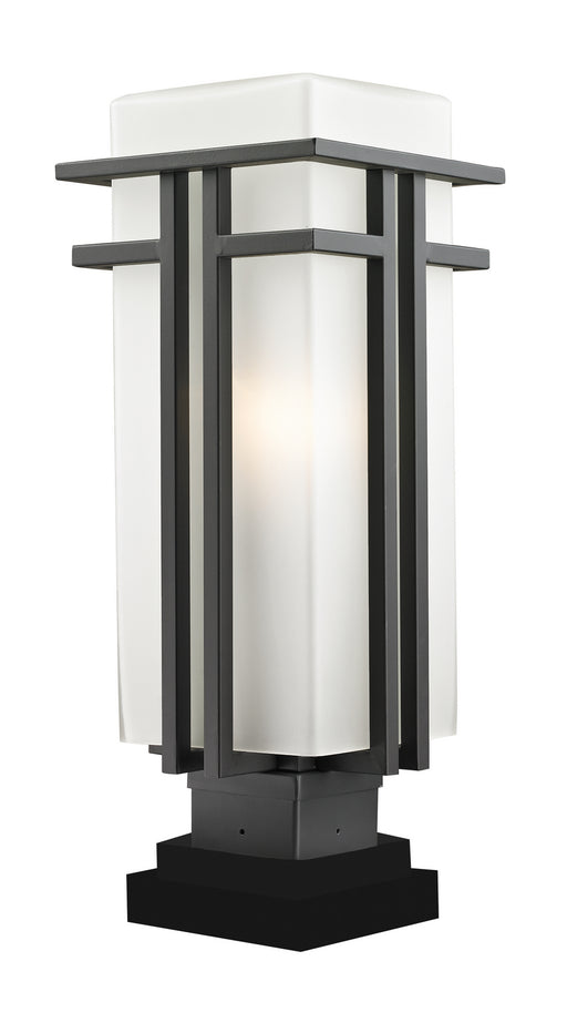 Z-Lite 550PHB-SQPM-ORBZ Abbey One Light Outdoor Pier Mount, Outdoor Rubbed Bronze Main Image.jpg