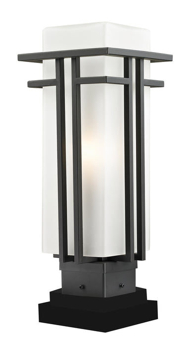 Z-Lite 550PHM-SQPM-ORBZ Abbey One Light Outdoor Pier Mount, Outdoor Rubbed Bronze Main Image.jpg