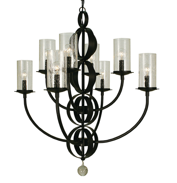 Framburg 1048 MB Compass Eight Light Chandelier, Mahogany Bronze Main Image.jpg